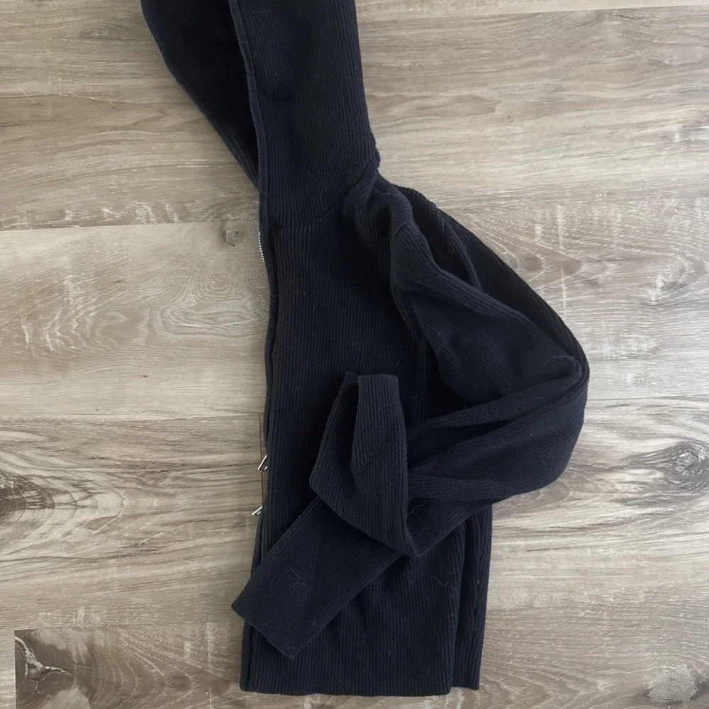 John Gault Split Zip Hoodie Sweater Style Black Size Small